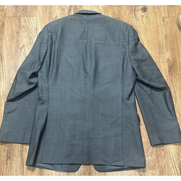 Calvin Klein Men’s Blazer 100% Wool Charcoal Grey Checked Pattern Size 40L - Picture 3 of 6